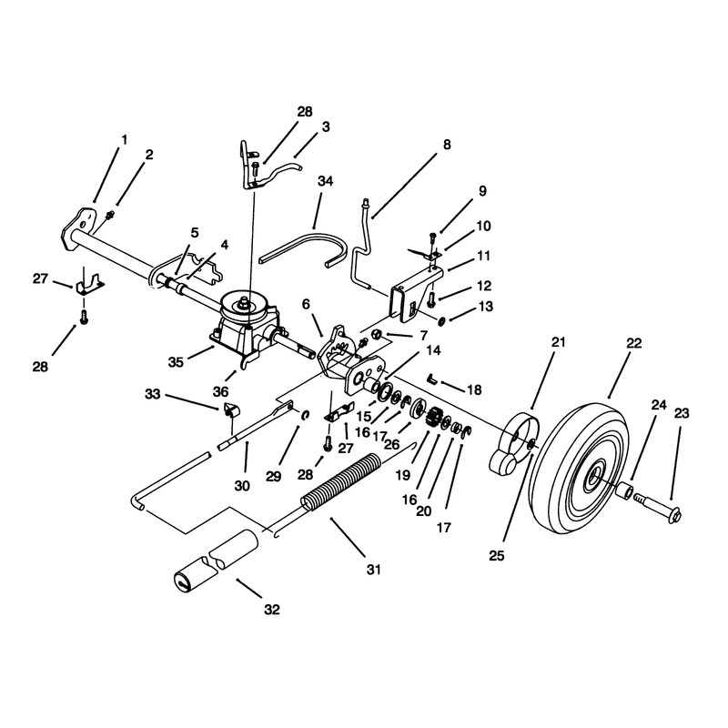 Sp Rear Axle Assembly Model No 20909bc Only