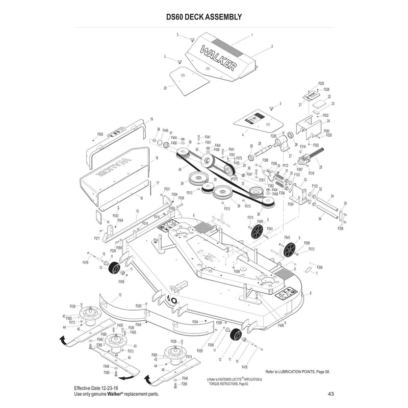 DS60 DECK ASSEMBLY