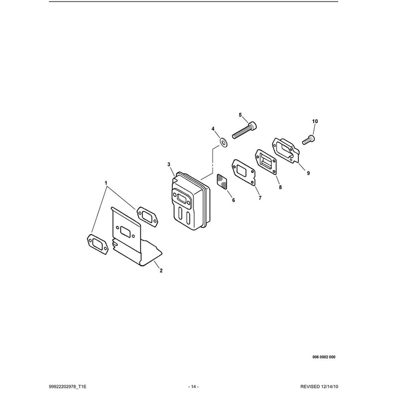 Exhaust S/N: 501001-503211 (Canada: 01001-12477)