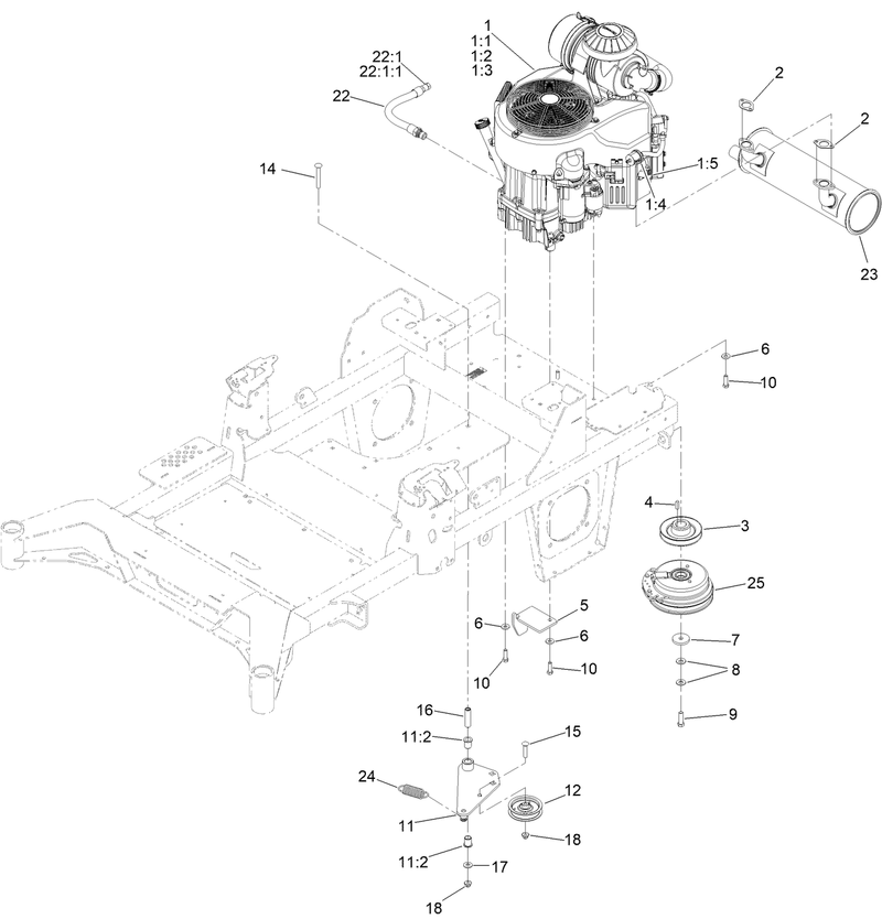Engine Clutch and Muffler Assembly