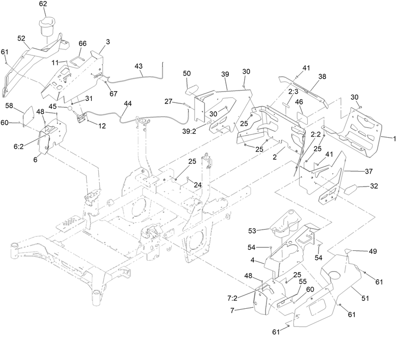 Throttle Choke Cables and Guard Assembly