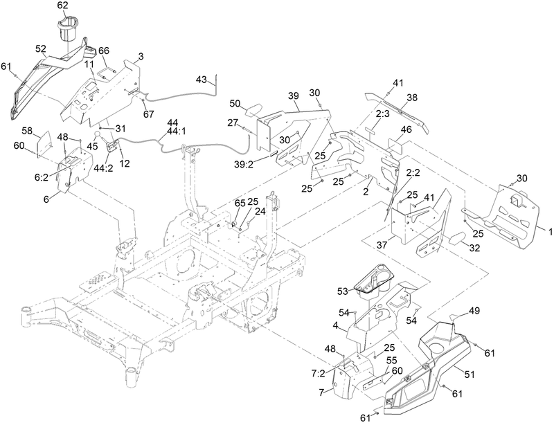 Throttle Choke Cables and Guard Assembly