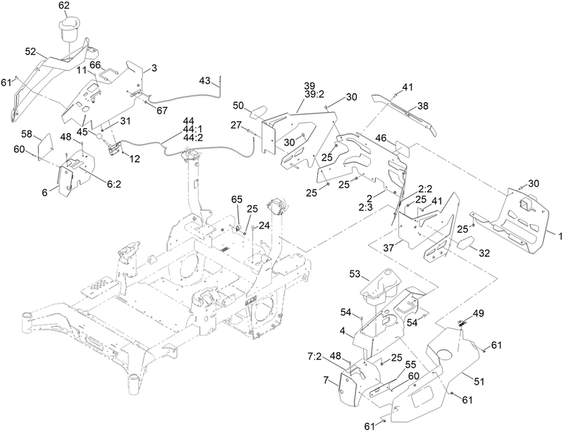 Throttle Choke Cables and Guard Assembly
