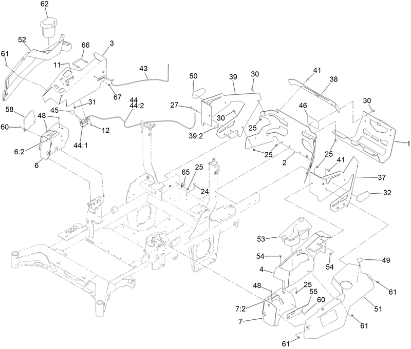 Throttle Choke Cables and Guard Assembly