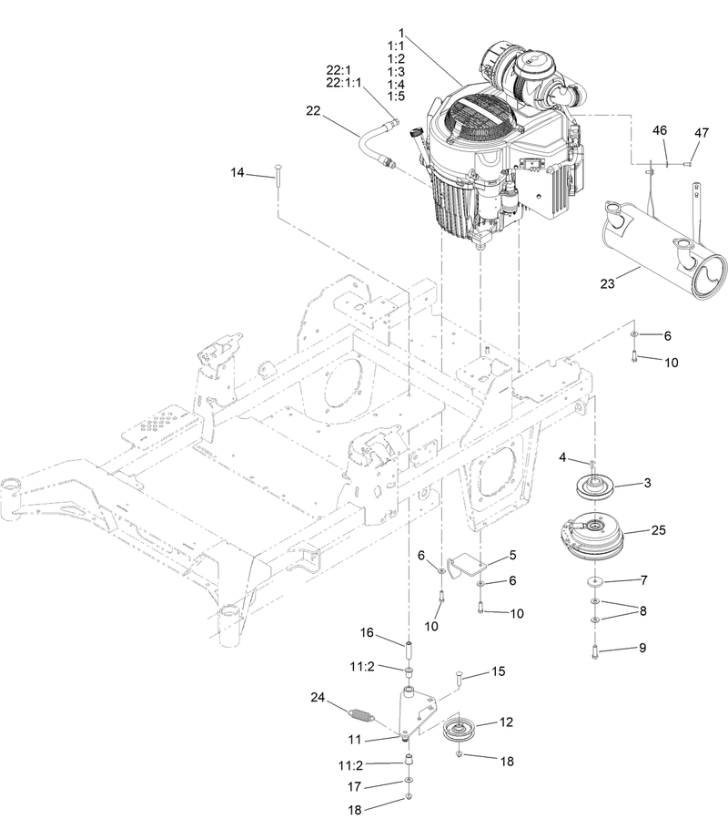 Engine Clutch and Muffler Assembly