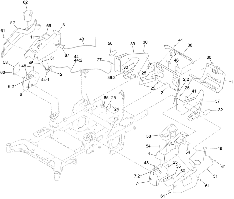 Throttle Choke Cables and Guard Assembly