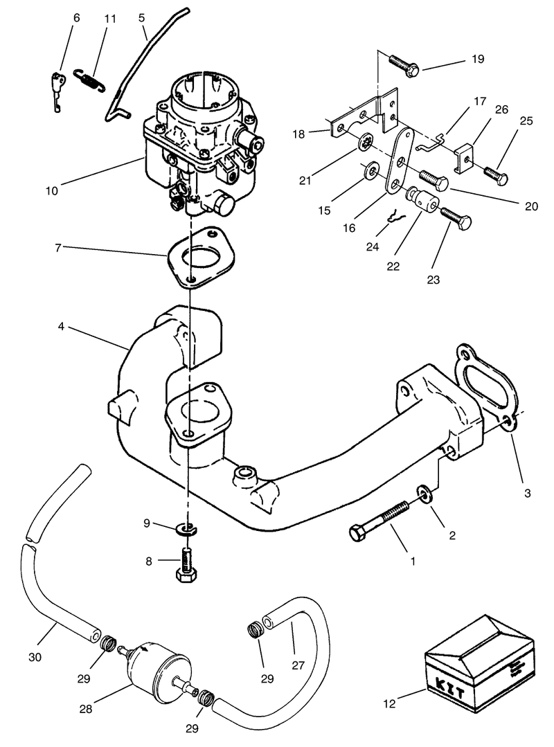 Carburetor and Intake Manifold Assembly
