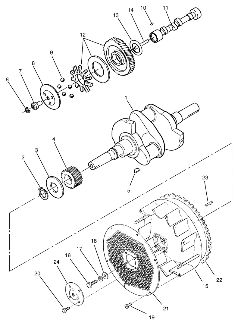 Crankshaft Camshaft and Flywheel Assembly
