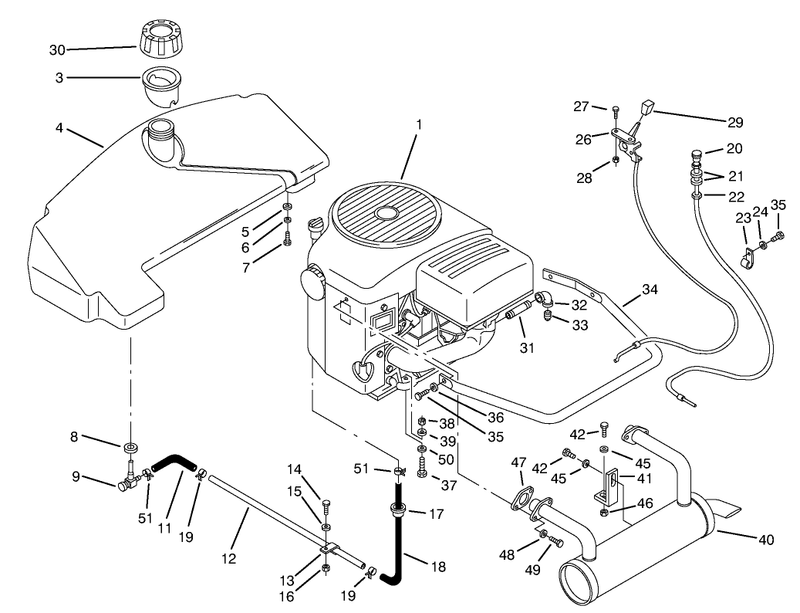 Engine and Fuel System Assembly