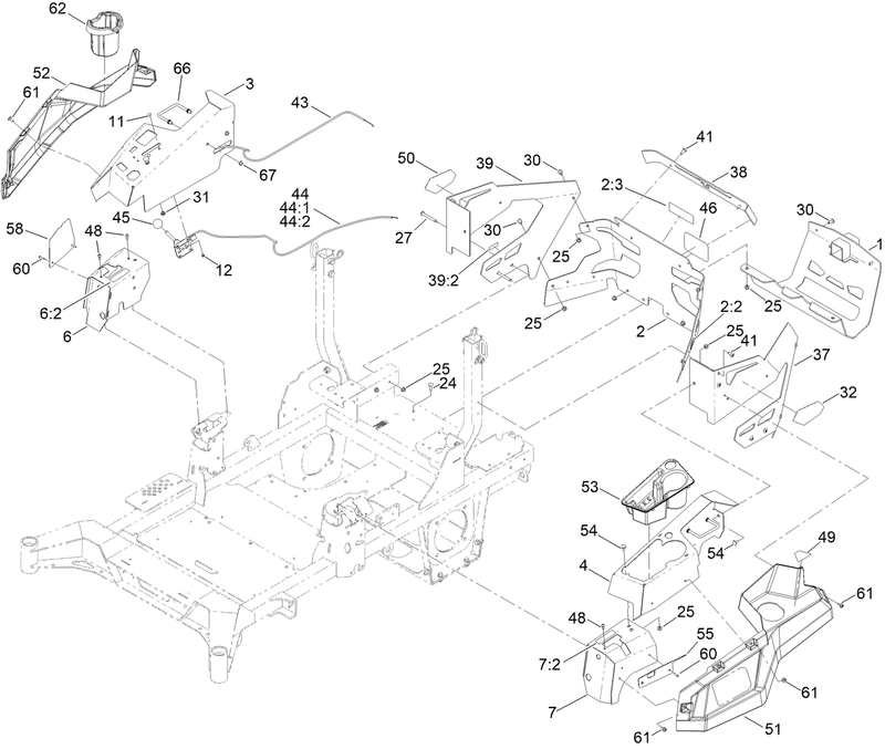 Throttle Cable and Guard Assembly