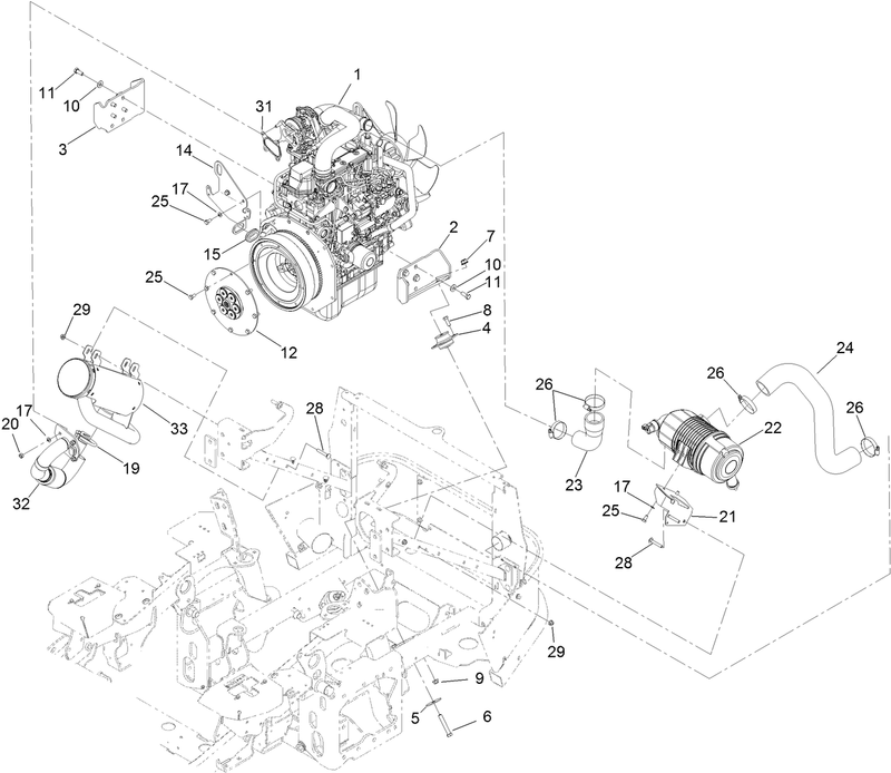 Engine Muffler and Air Cleaner Assembly