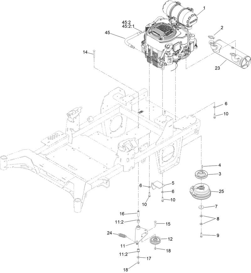 Engine Clutch and Muffler Assembly