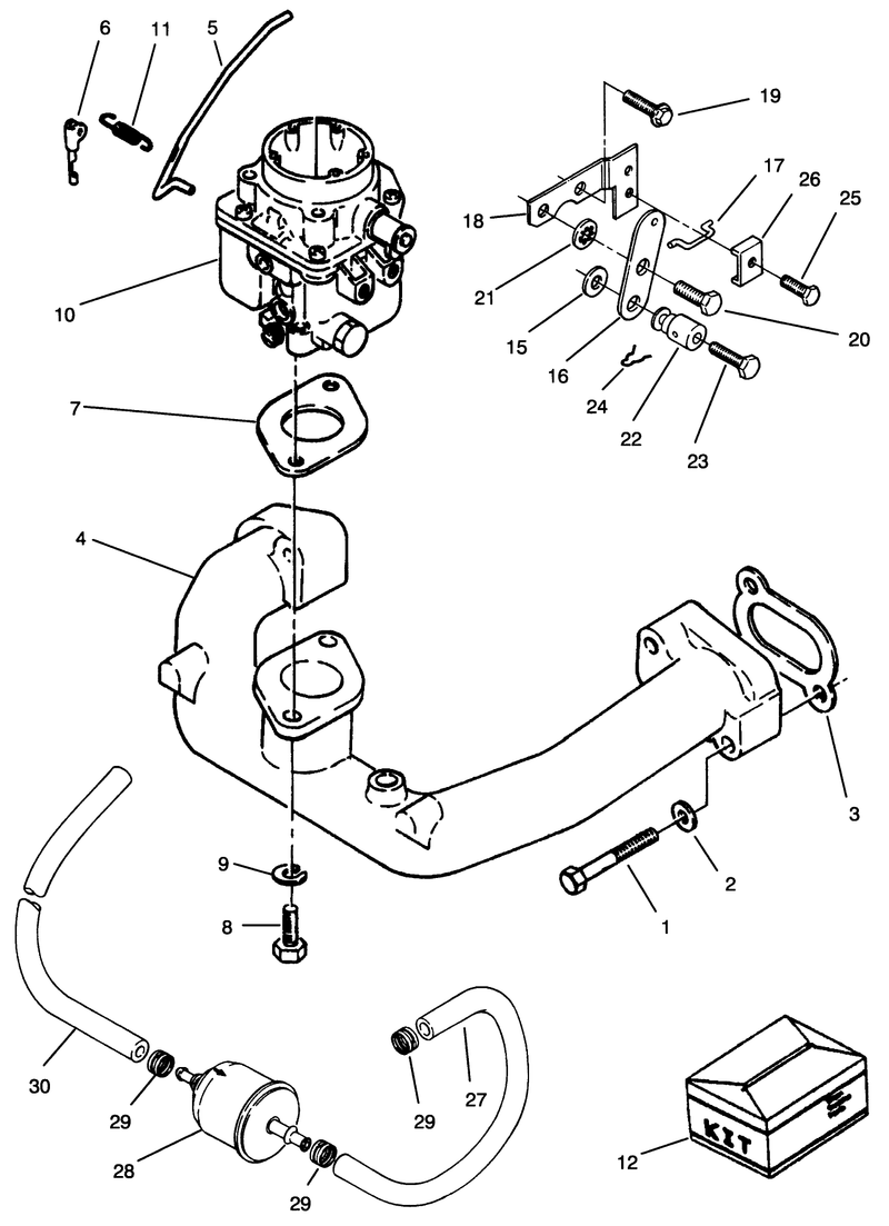Carburetor and Intake Manifold Assembly