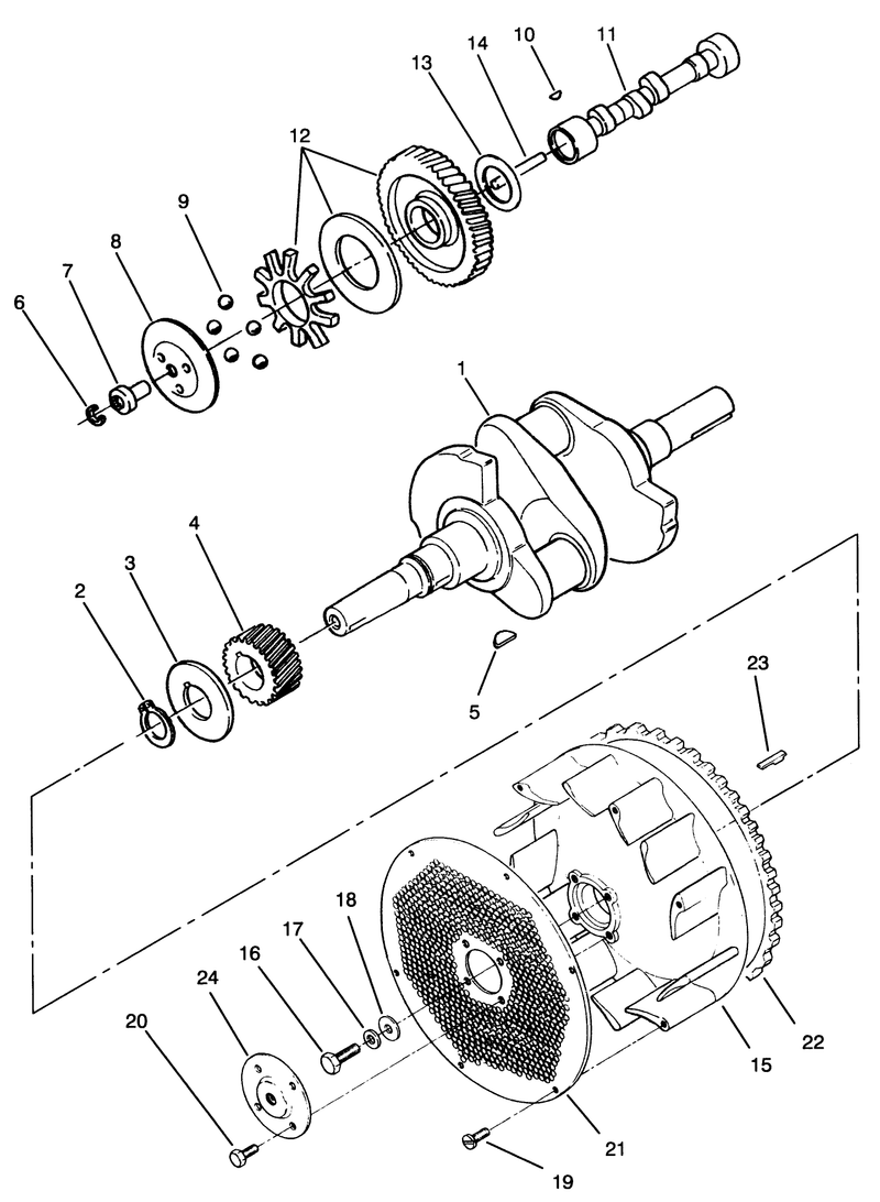 Crankshaft Camshaft and Flywheel Assembly