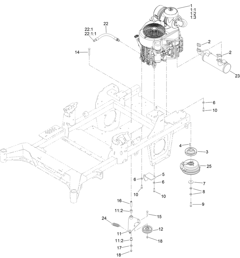 Engine Clutch and Muffler Assembly