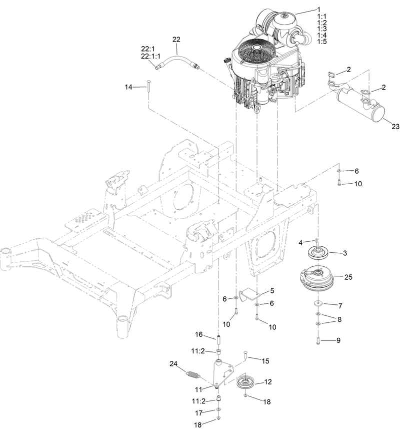 Engine Clutch and Muffler Assembly