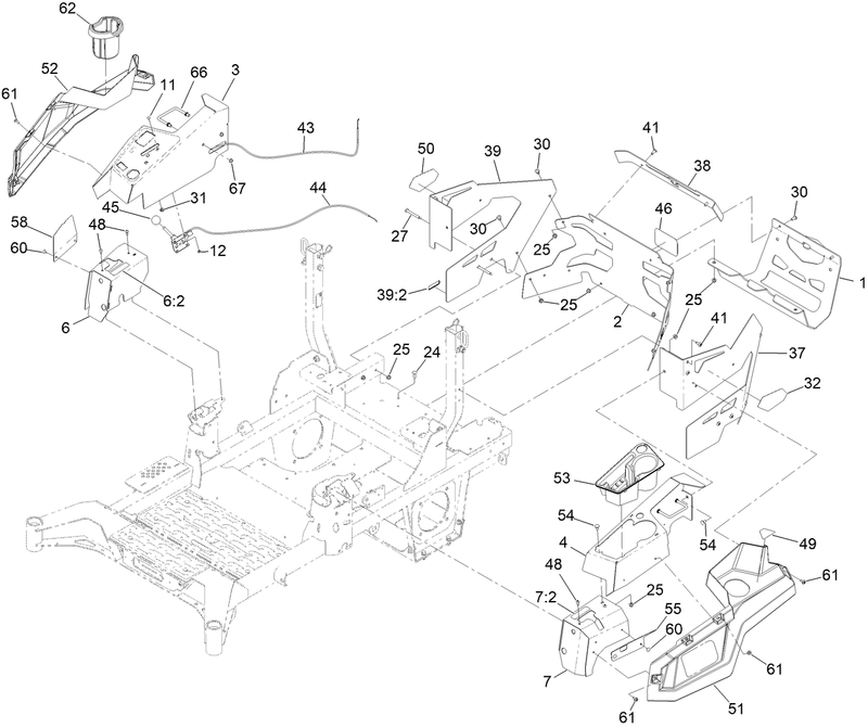 Throttle Choke Cables and Guard Assembly