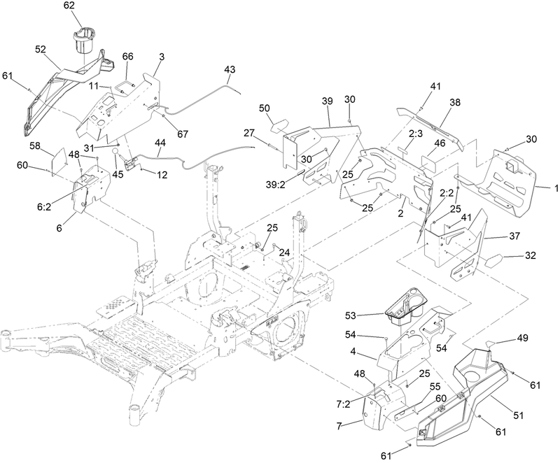 Throttle Choke Cables and Guard Assembly