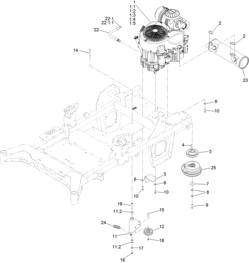 Engine Clutch and Muffler Assembly