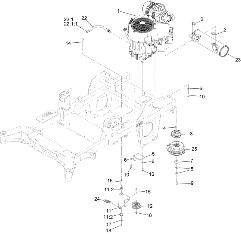Engine Clutch and Muffler Assembly