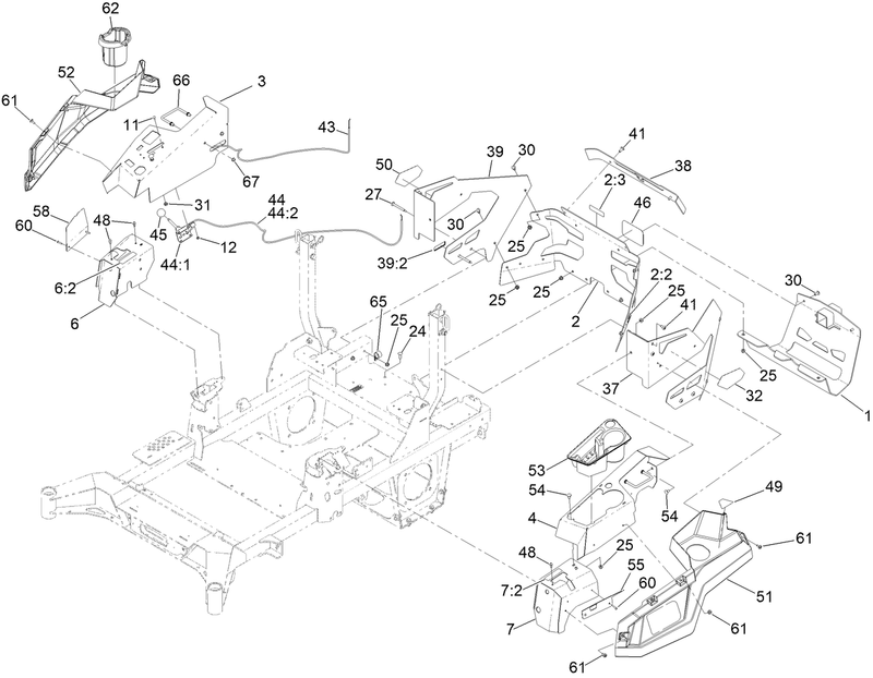 Throttle Choke Cable and Guard Assembly