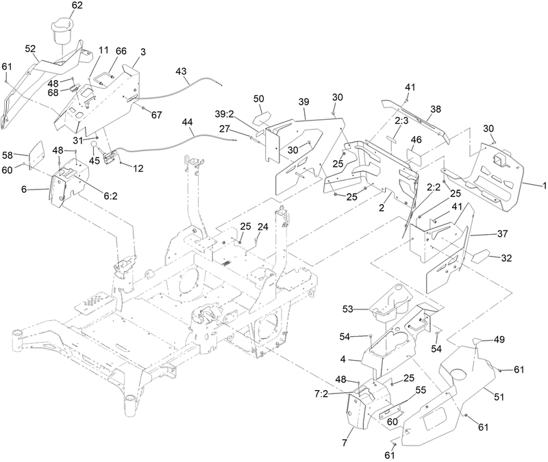 Throttle Choke Cables and Guard Assembly