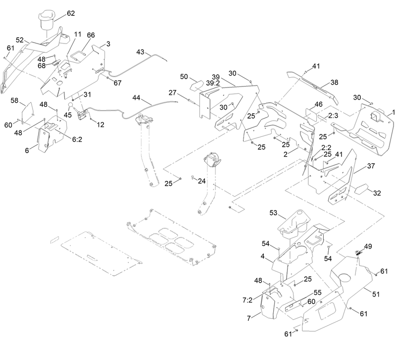 Throttle Choke Cables and Guard Assembly