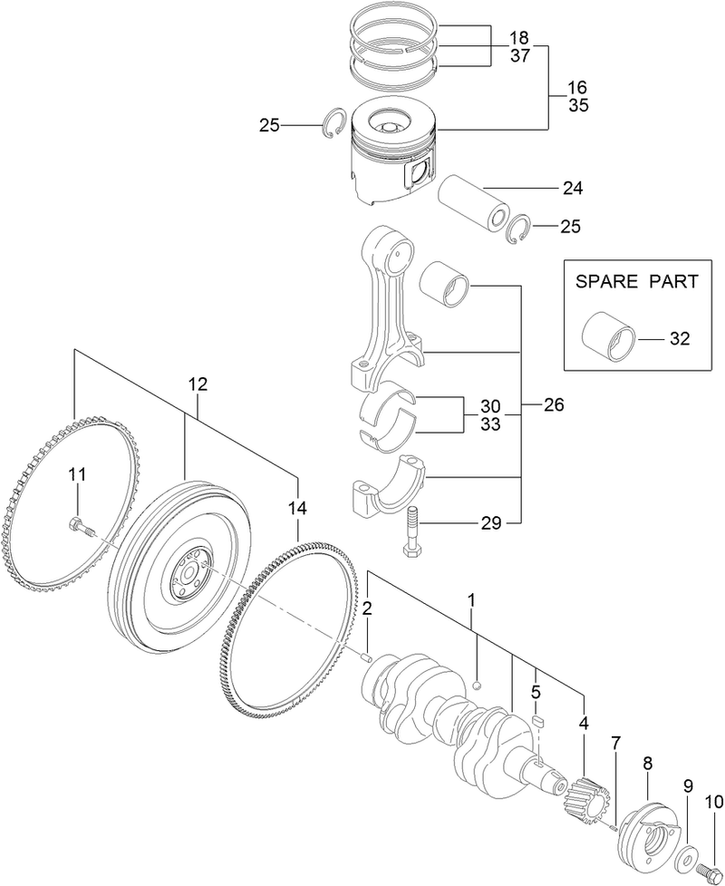 Crankshaft and Piston Assembly