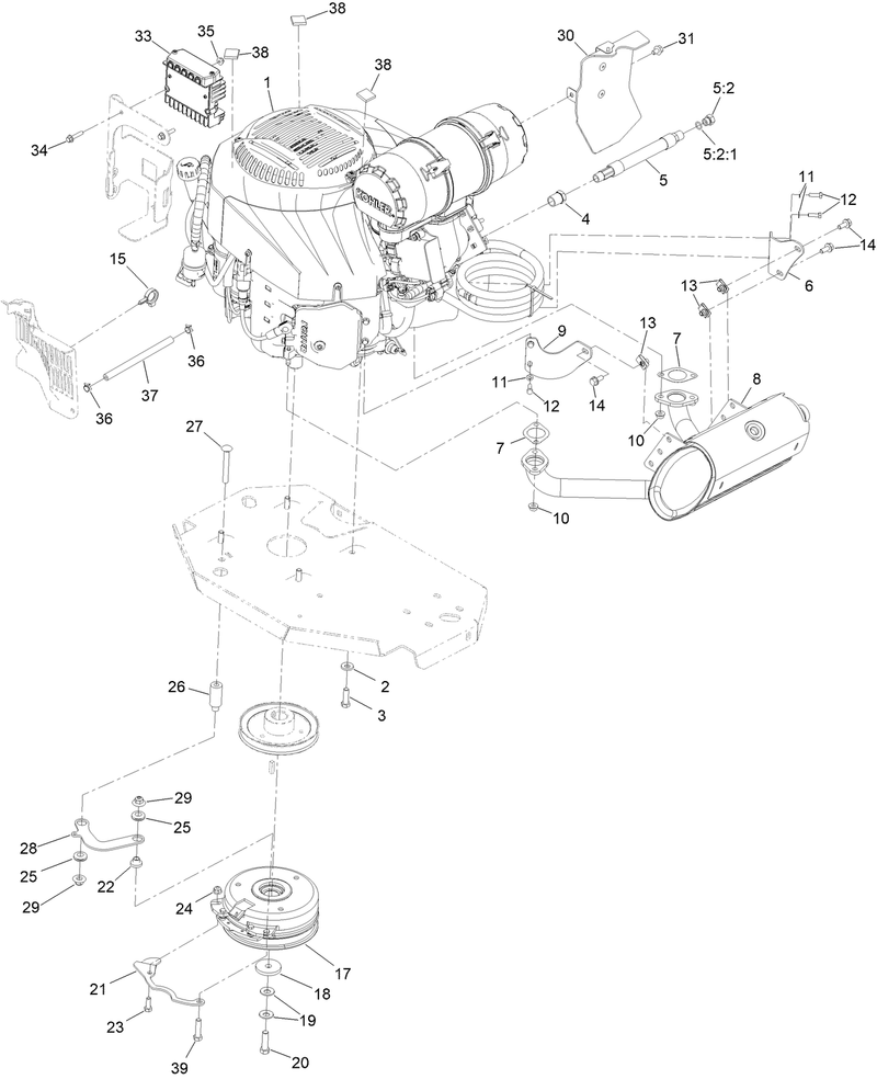 Engine Clutch and Muffler Assembly