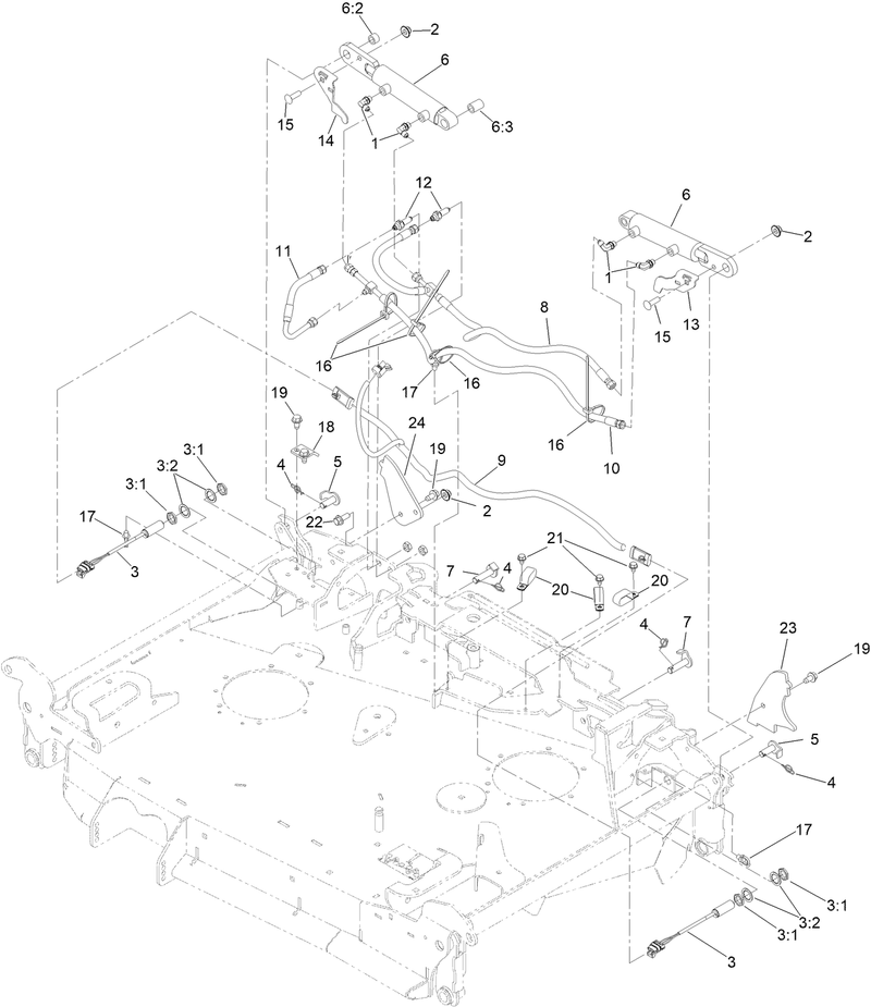 Center Deck Hydraulic and Electrical Assembly