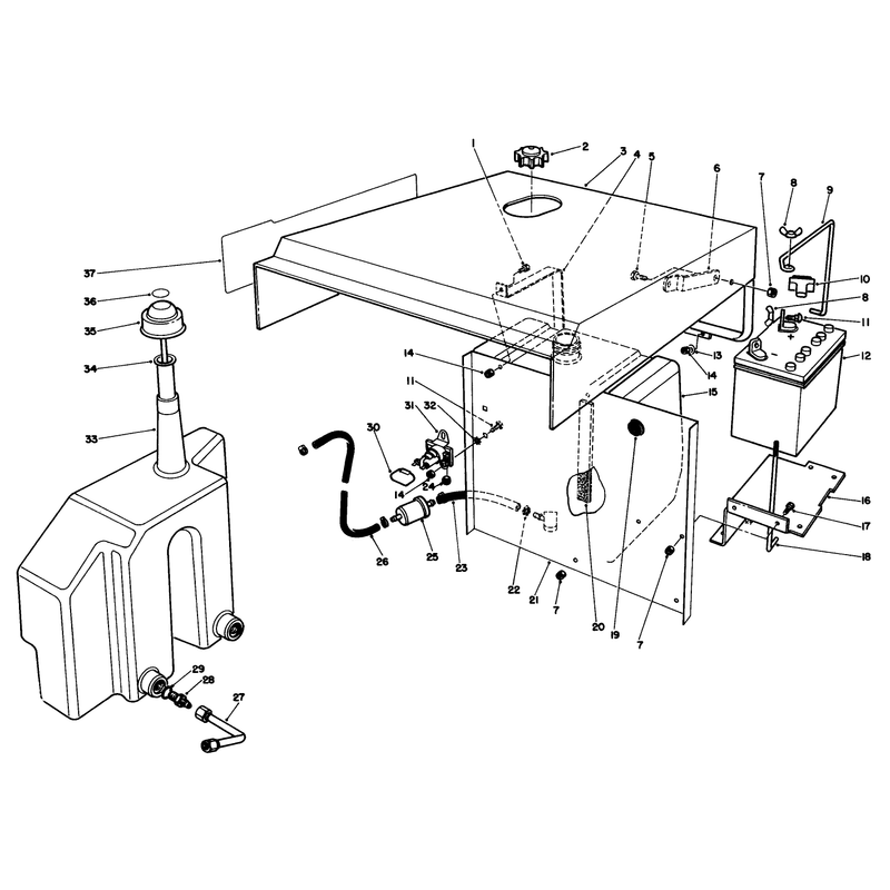 Hood Gas Hydraulic Tank Assembly