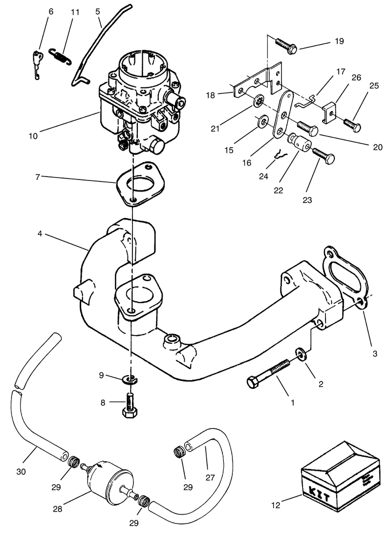 Carburetor and Intake Manifold Assembly