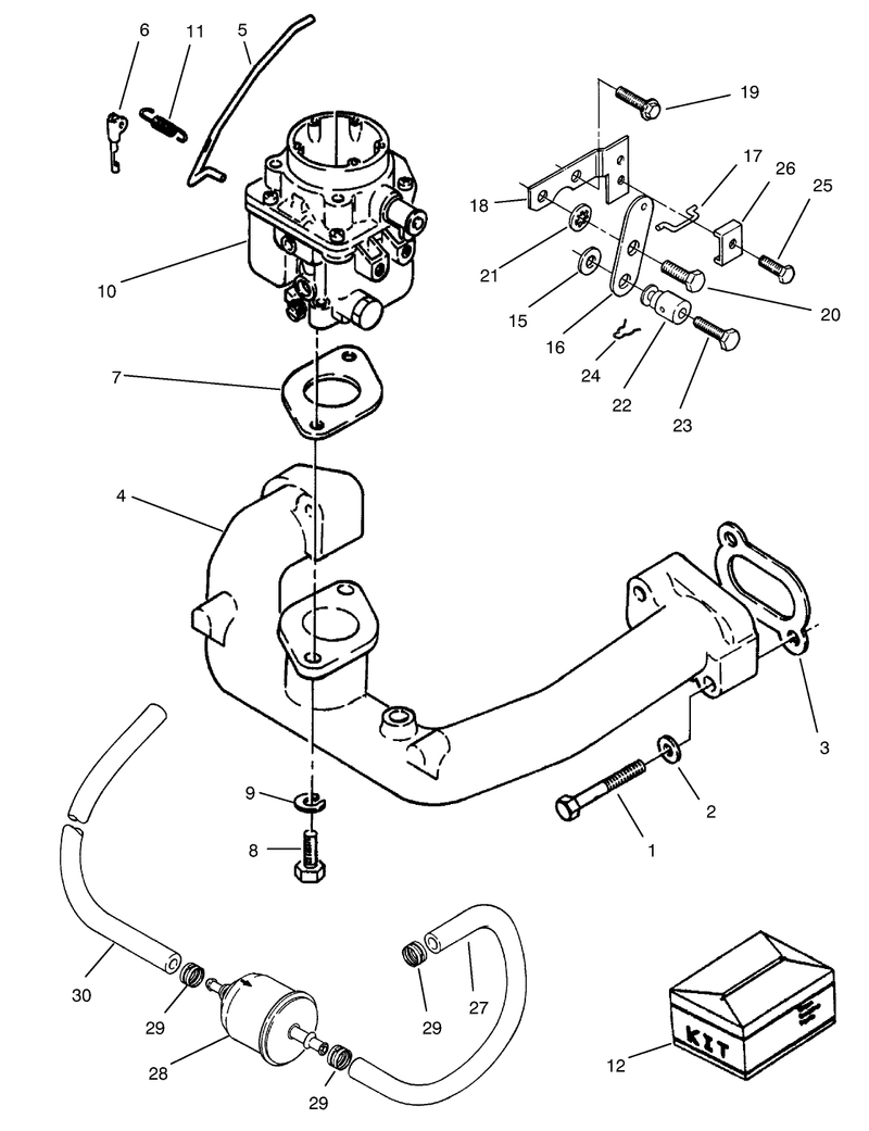 Carburetor and Intake Manifold Assembly