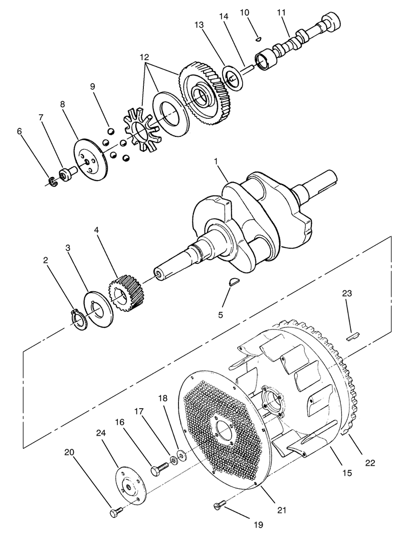 Crankshaft Camshaft and Flywheel Assembly