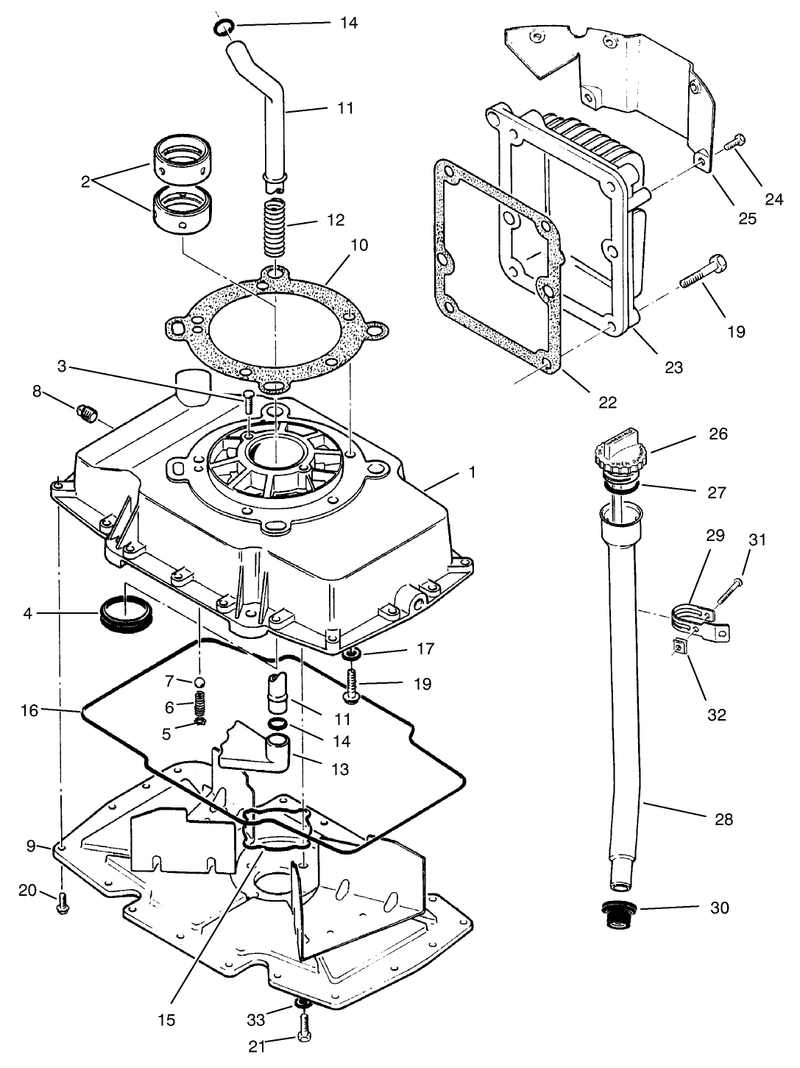 Oil Base and Fill Tube Assembly