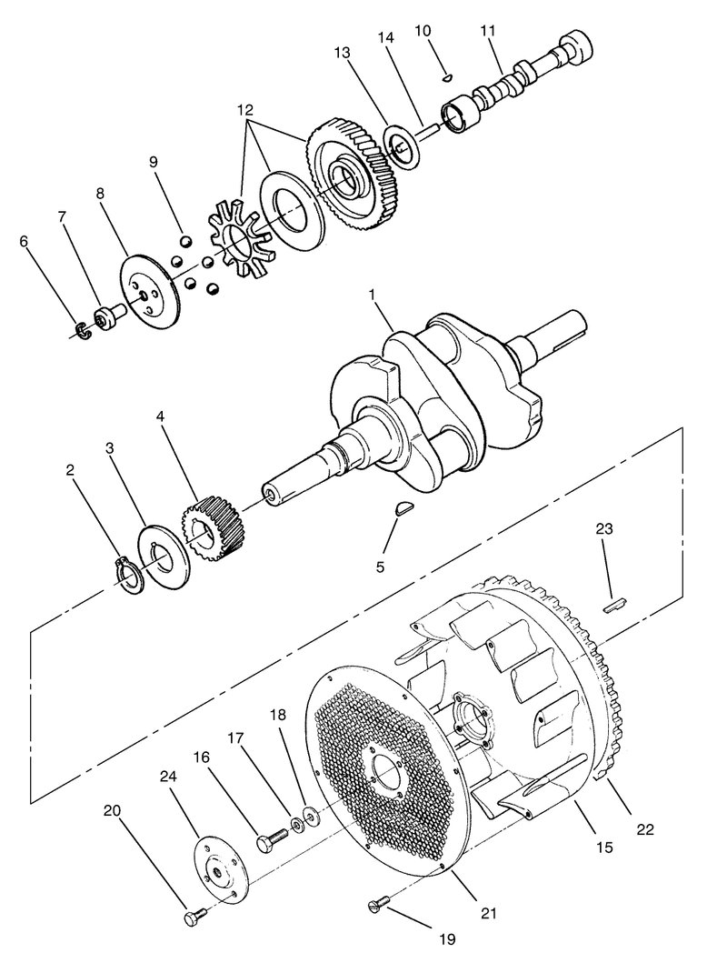 Crankshaft Camshaft and Flywheel Assembly