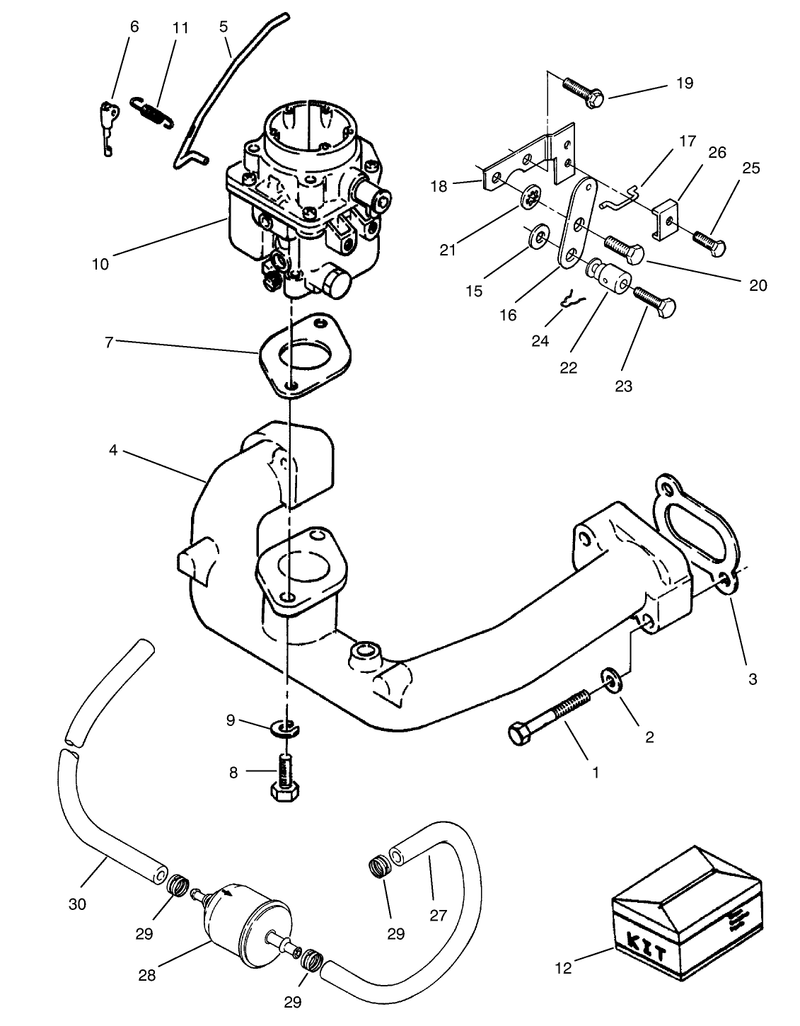 Carburetor and Intake Manifold Assembly