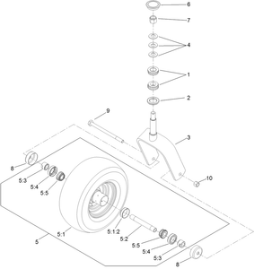 Caster Fork and Wheel Assembly