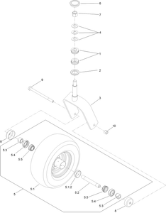 Caster Fork and Wheel Assembly