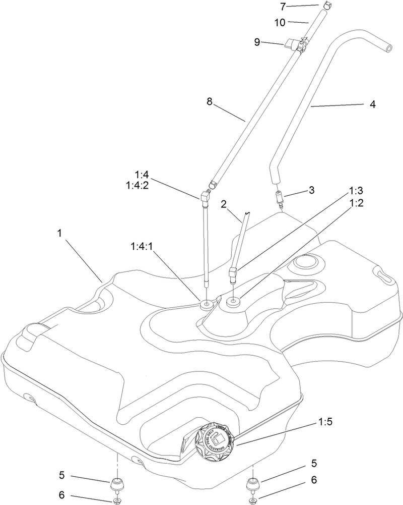 Fuel Tank and Hose Assembly