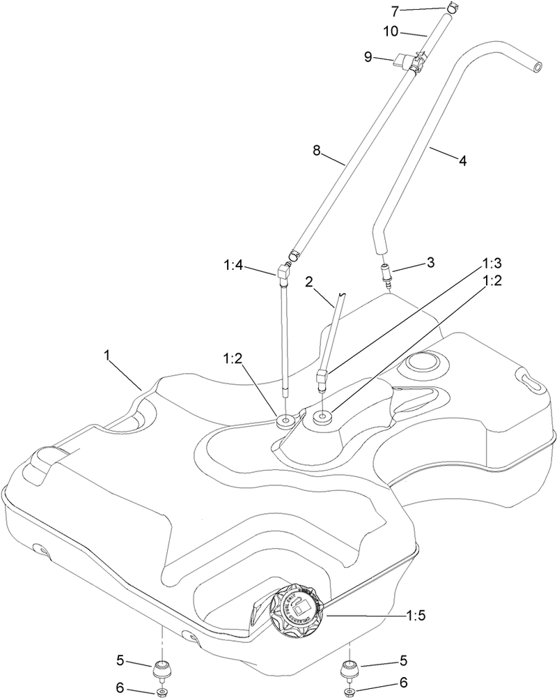 Fuel Tank and Hose Assembly