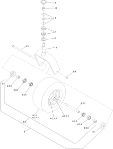 Caster Wheel and Fork Assembly