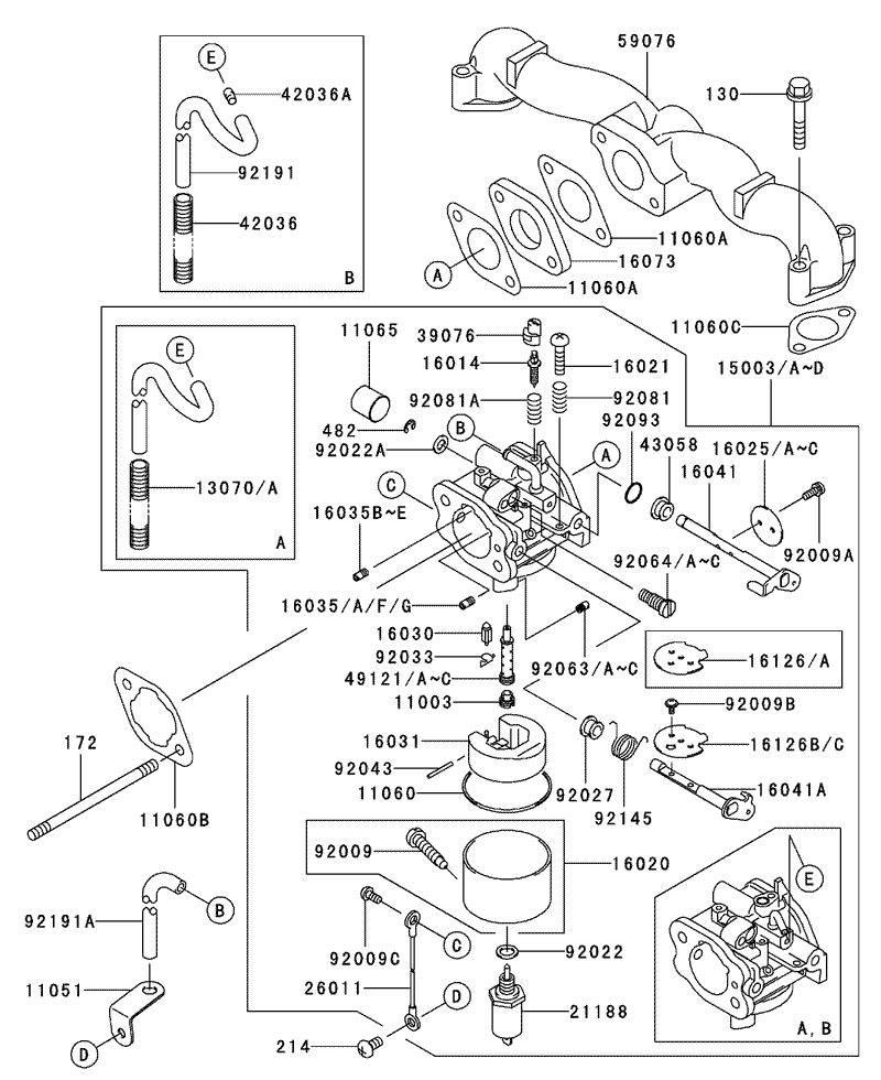 Carburetor Assembly Kawasaki FH500V ES10
