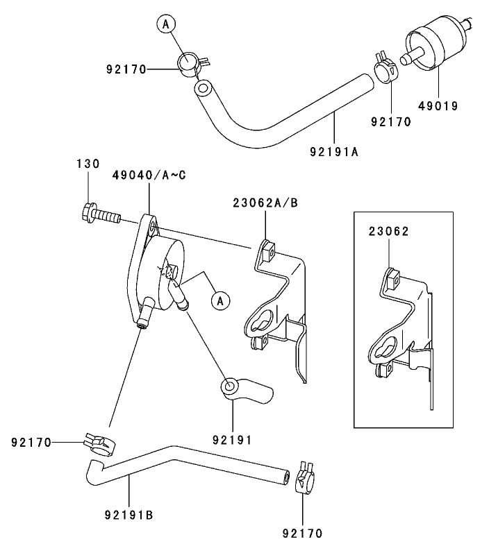 Fuel TankFuel Valve Assembly Kawasaki FH500V ES10