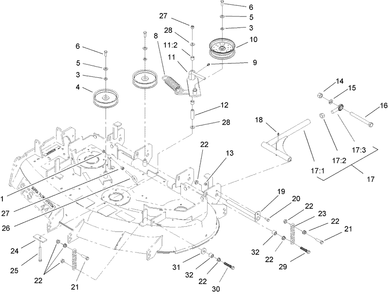 Idler PulleyLift Strut Chain Assembly