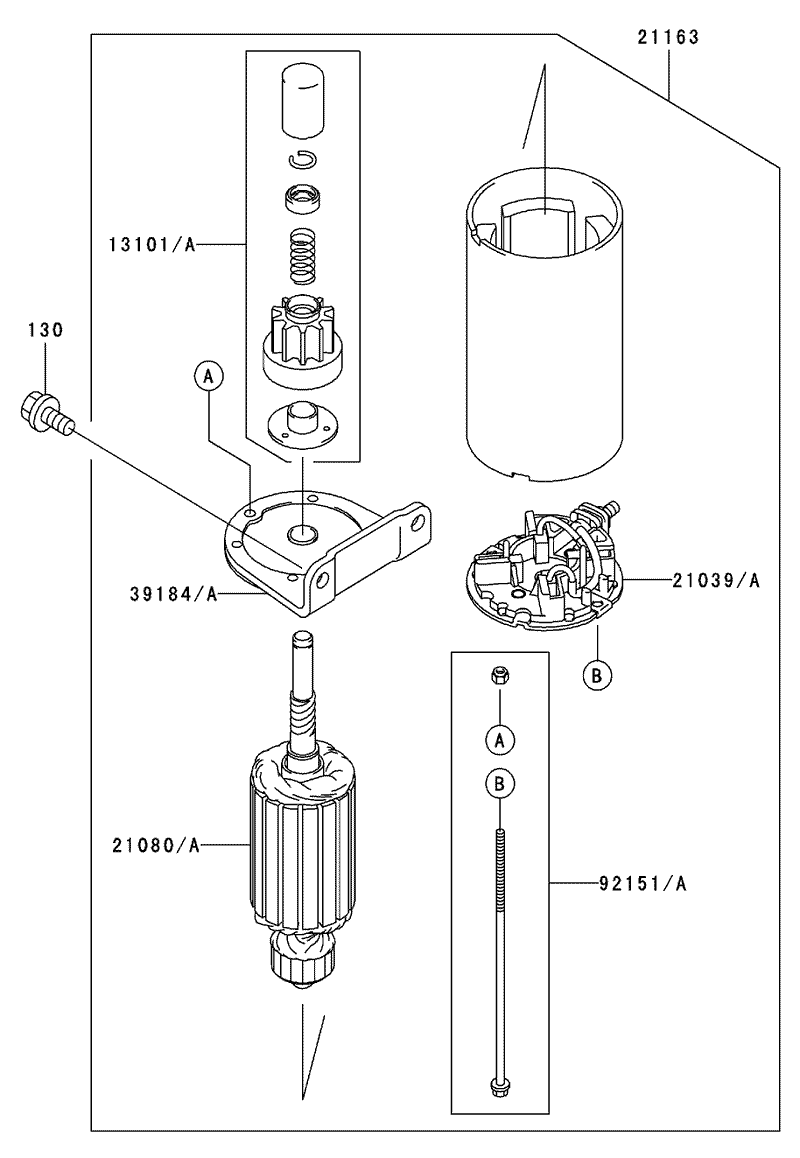 Starter Assembly Kawasaki FH500V ES10