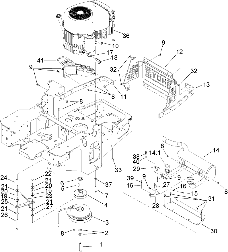 Engine Clutch and Muffler Assembly