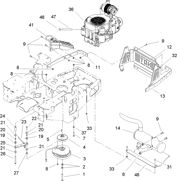Engine Clutch and Muffler Assembly