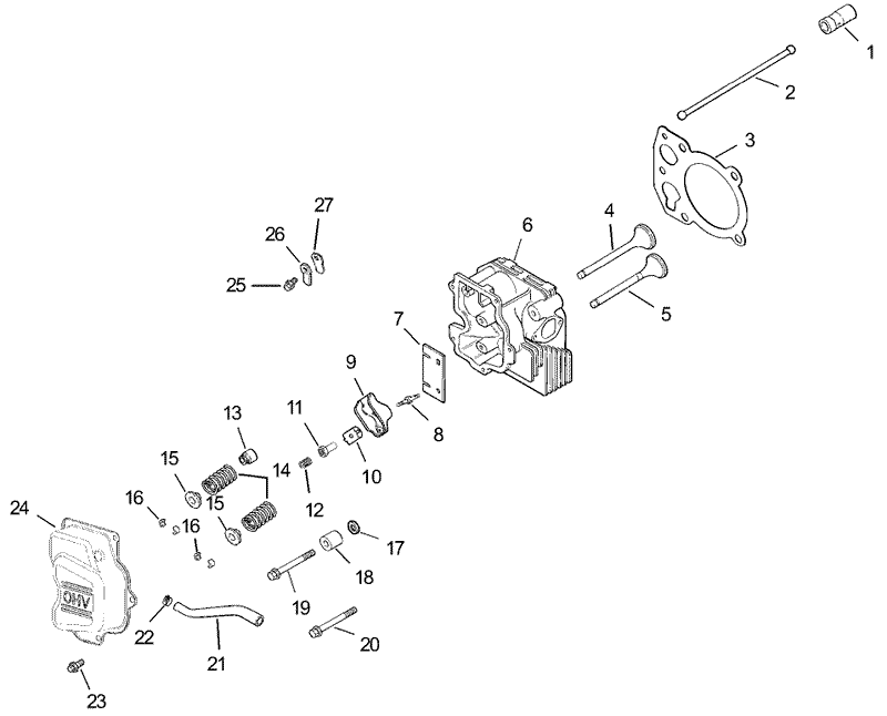 HeadValveBreather Assembly Kohler CV493S 27529
