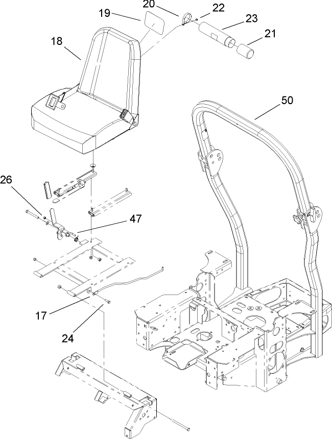 Seat and Roll Over Protection System Assembly